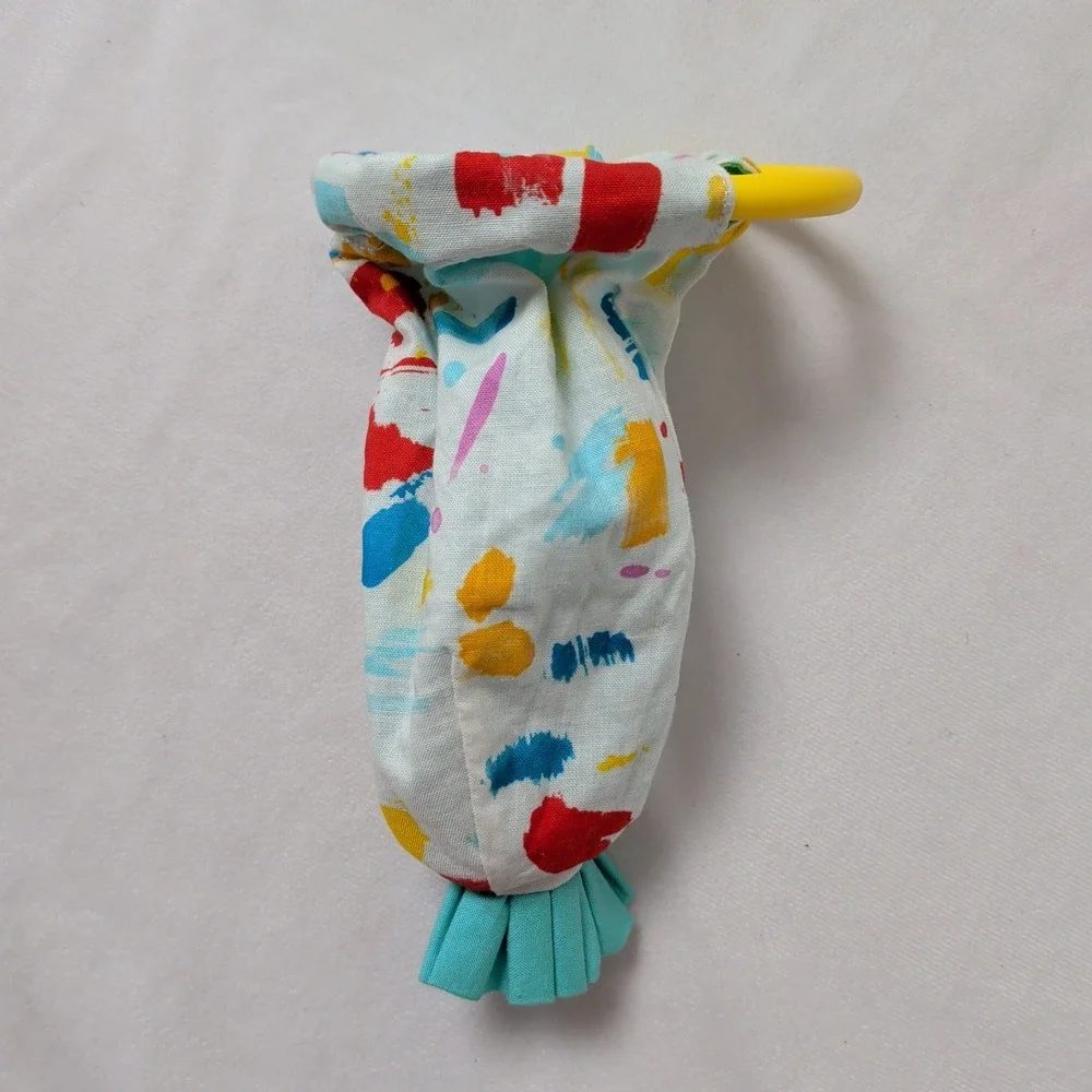 Lovevery Organic Cotton Sensory Pouch Crinkle Toy Paint Splatter Thinker Kit